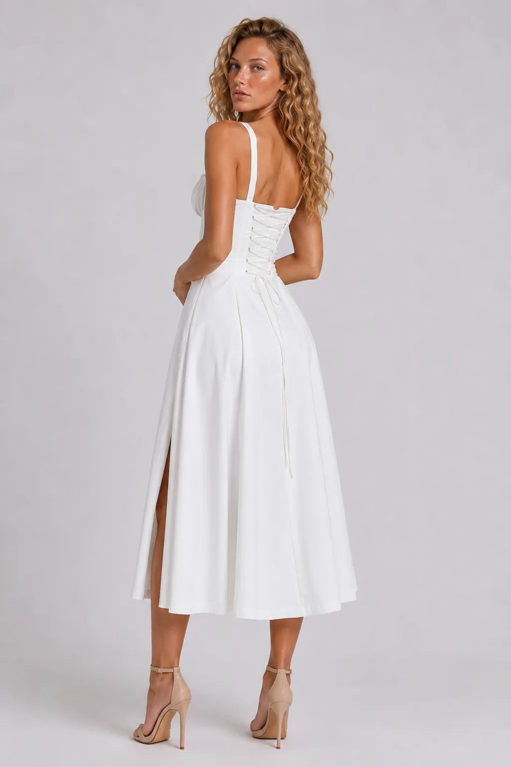 Vestido Midi Branco Anastasia