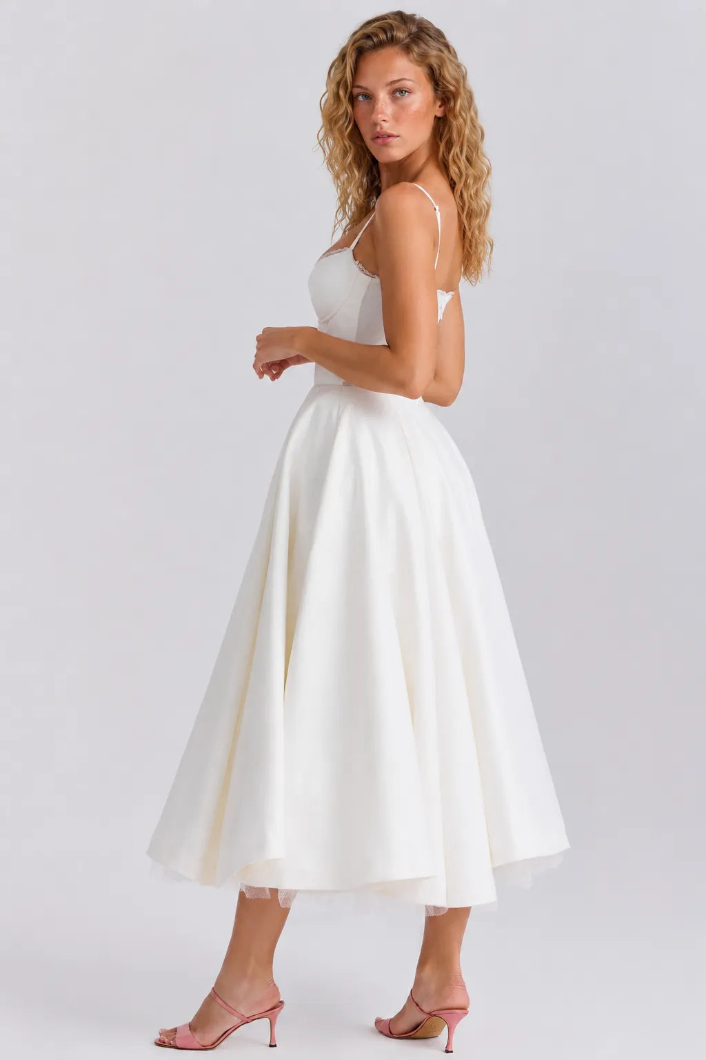 Vestido Midi Branco Élodie