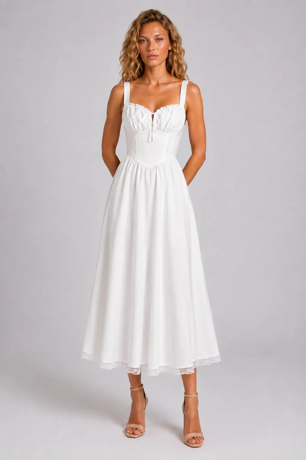 Vestido Midi Branco Margot