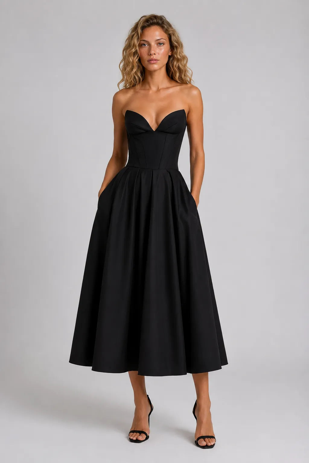 Vestido Midi Preto Madeleine