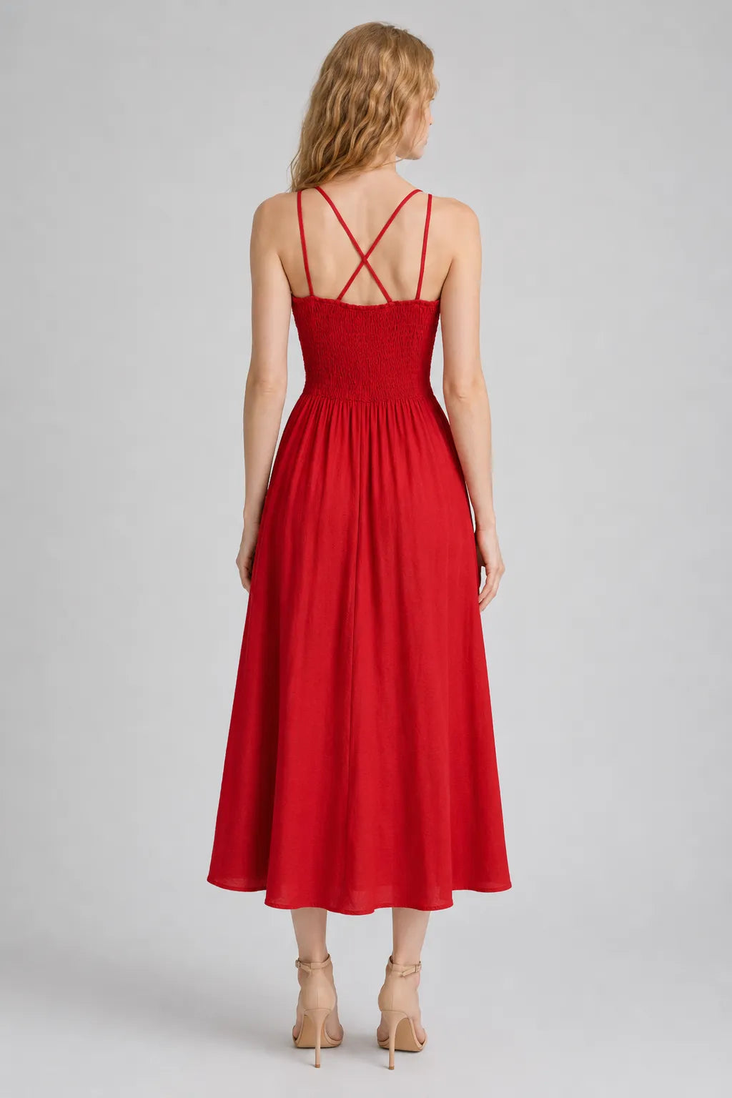 Vestido Vermelho Midi Evelina