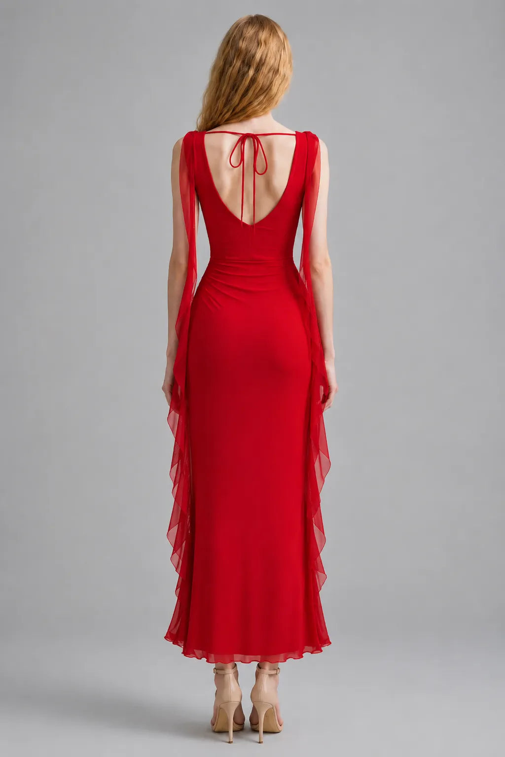 Vestido Vermelho Midi Fiorella