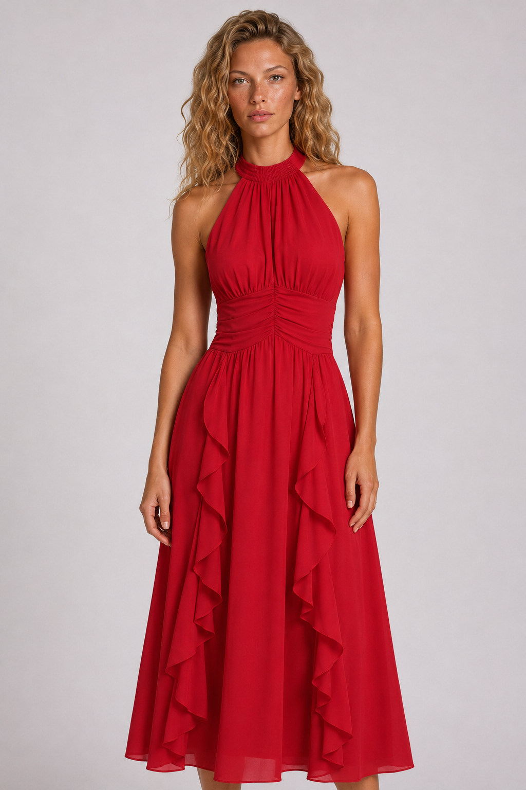 Vestido Vermelho Midi Rosalie