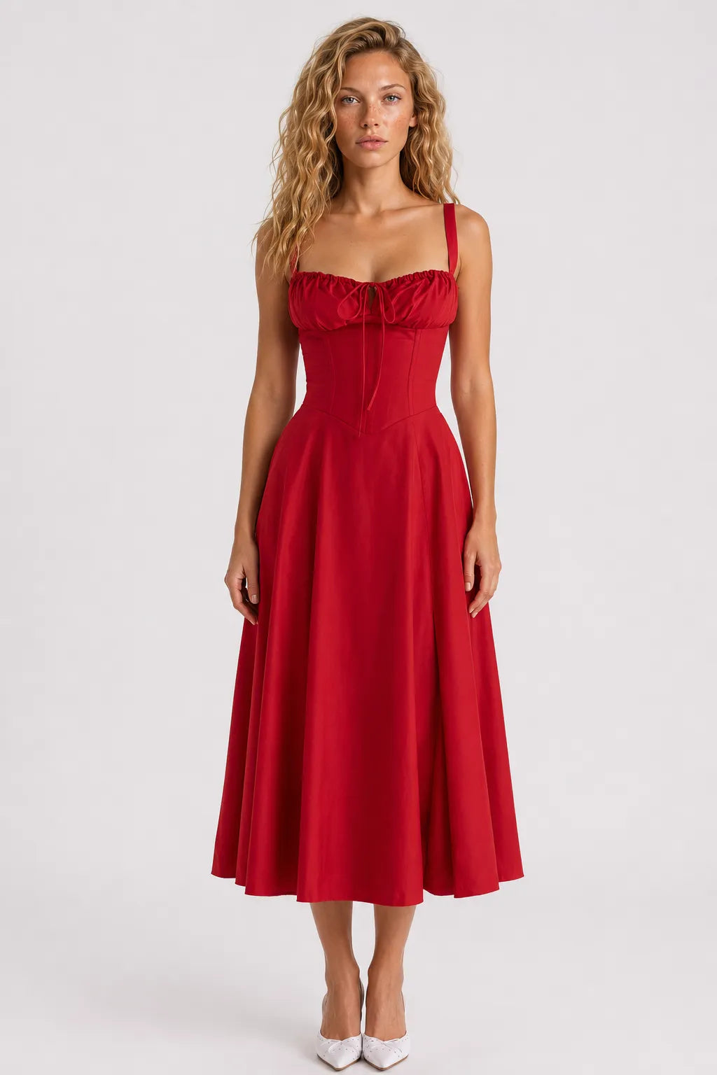 Vestido Vermelho Midi Vivienne
