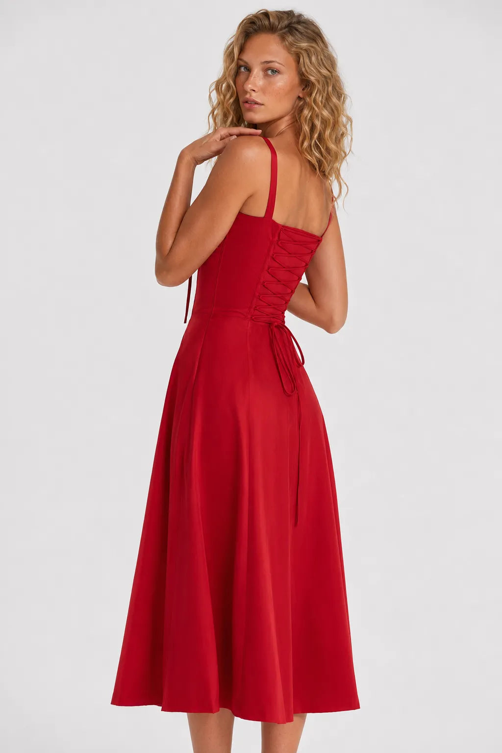 Vestido Vermelho Midi Vivienne