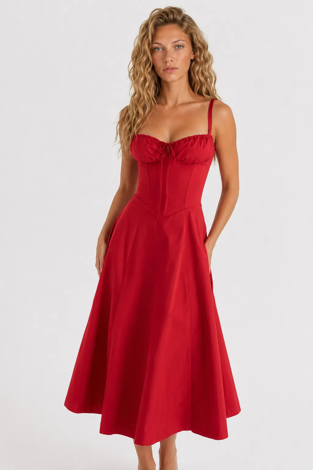 Vestido Vermelho Midi Vivienne