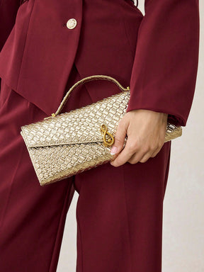 Bolsa Feminina de Couro Dourada Aurélie