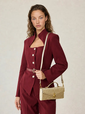 Bolsa Feminina de Couro Dourada Aurélie