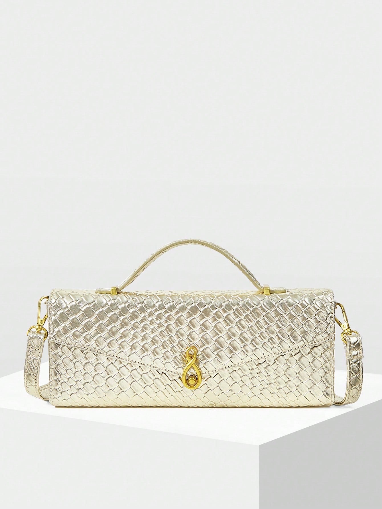 Bolsa Feminina de Couro Dourada Aurélie