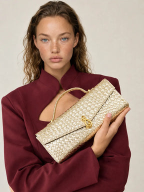 Bolsa Feminina de Couro Dourada Aurélie