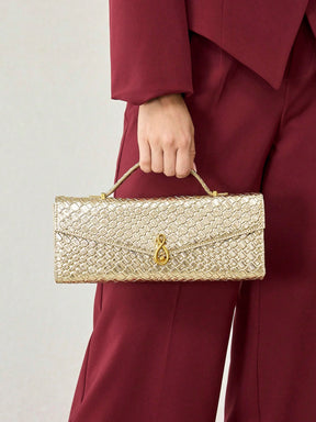 Bolsa Feminina de Couro Dourada Aurélie