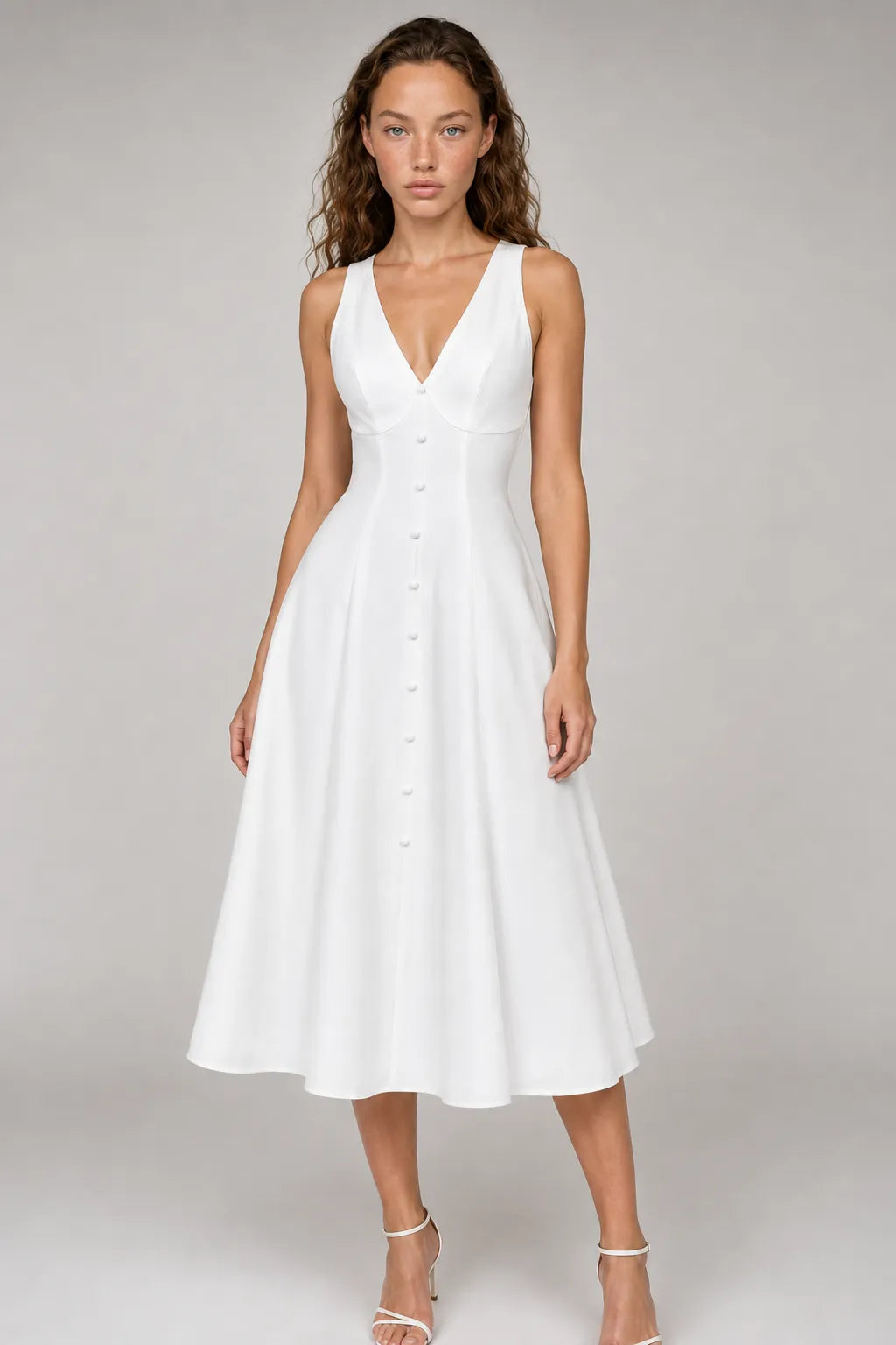 Vestido Branco Midi Seraphine