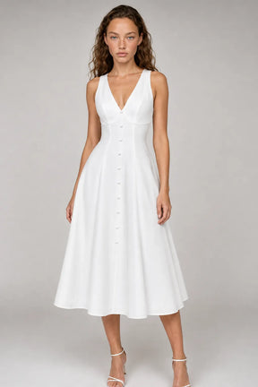 Vestido Branco Midi Seraphine