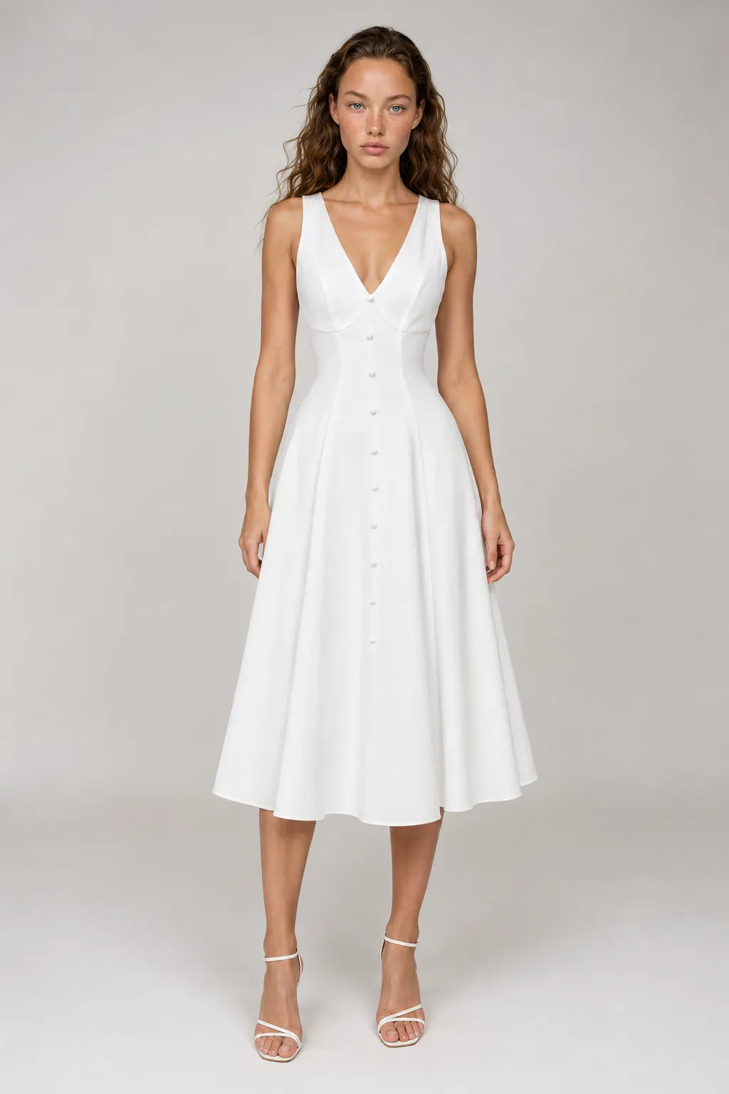 Vestido Branco Midi Seraphine