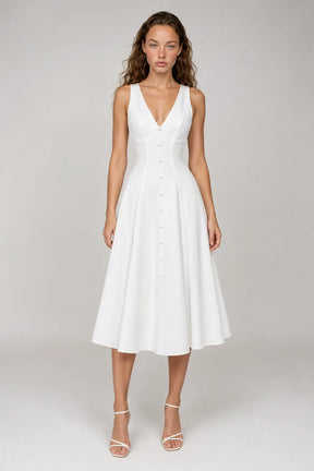 Vestido Branco Midi Seraphine