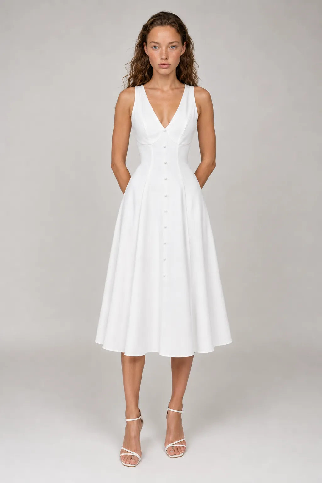 Vestido Branco Midi Seraphine