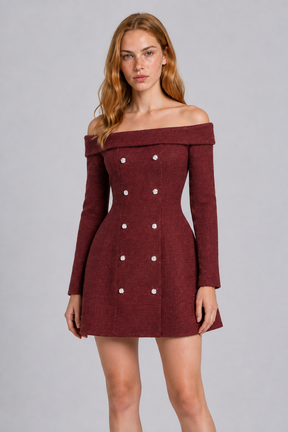 Vestido Curto Vinho Isadora