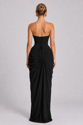 Vestido Longo Preto Cordélia