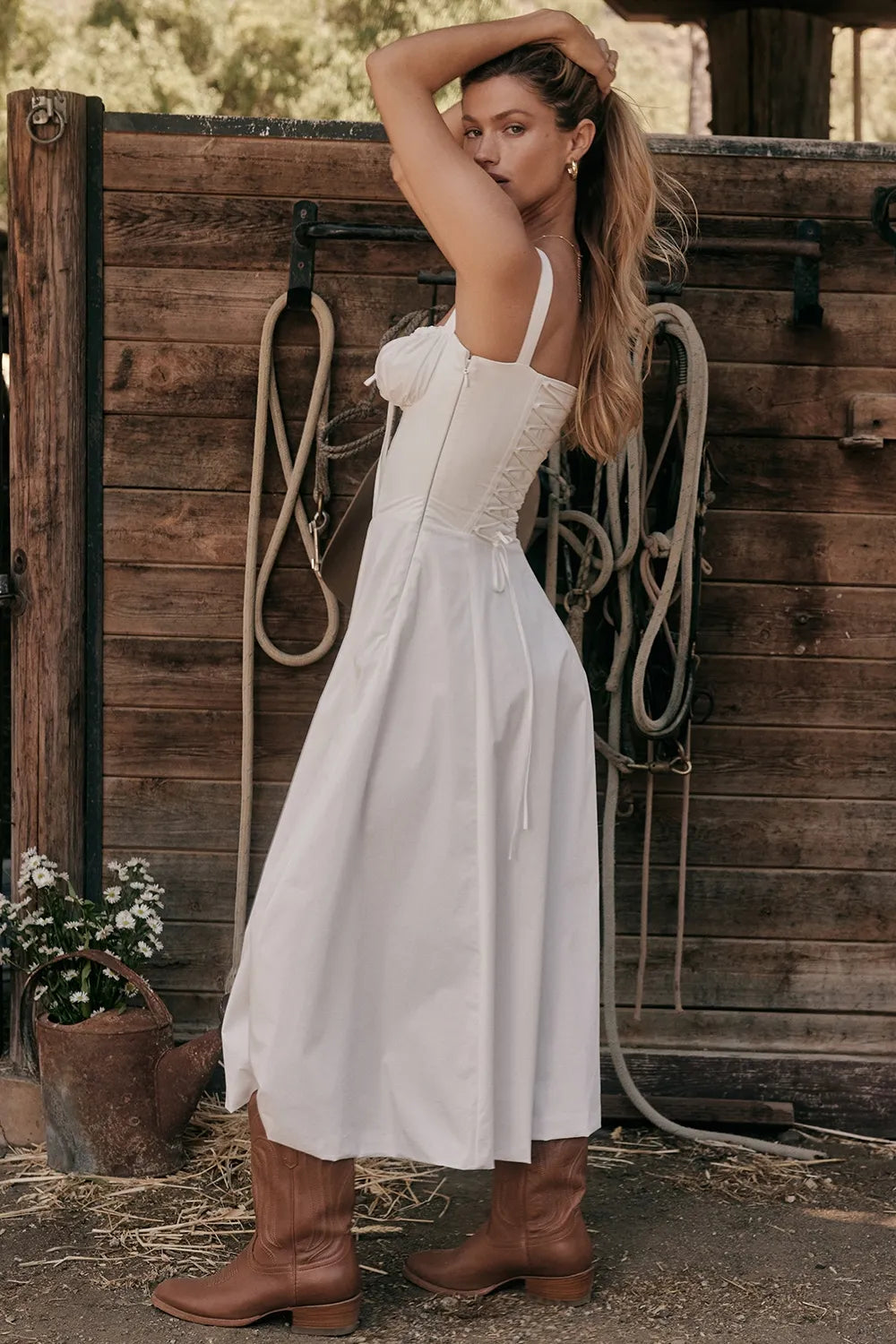 Vestido Midi Branco Anastasia