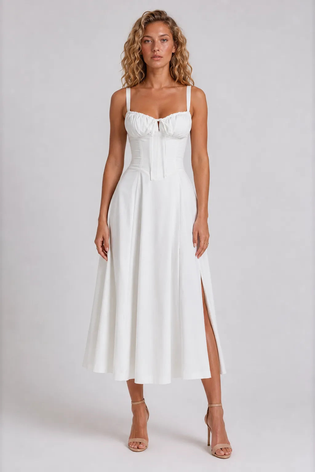 Vestido Midi Branco Anastasia