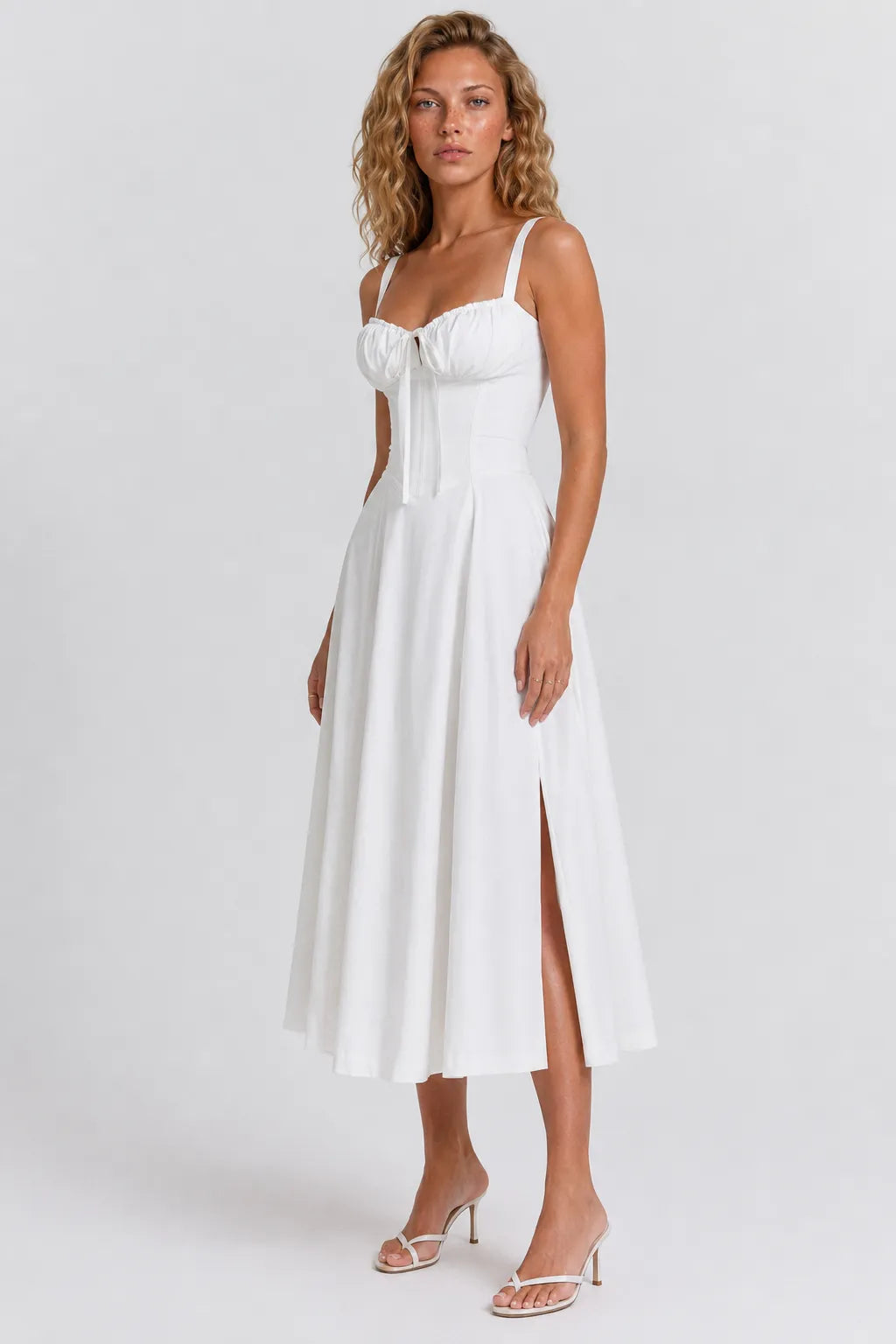 Vestido Midi Branco Anastasia