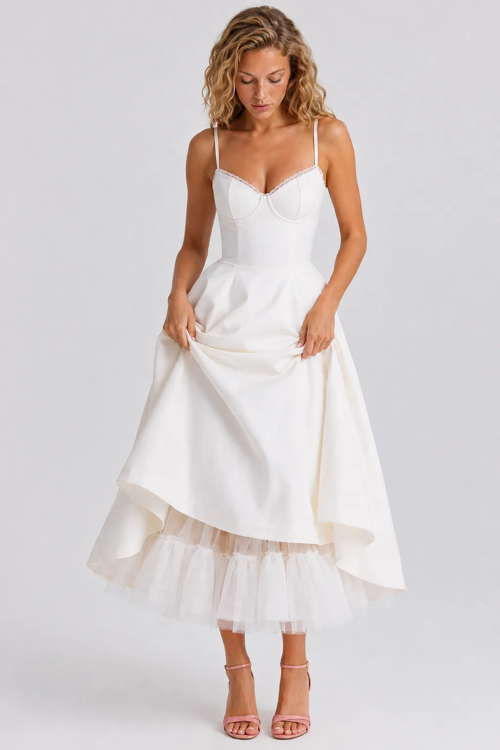 Vestido Midi Branco Élodie
