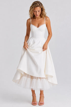 Vestido Midi Branco Élodie