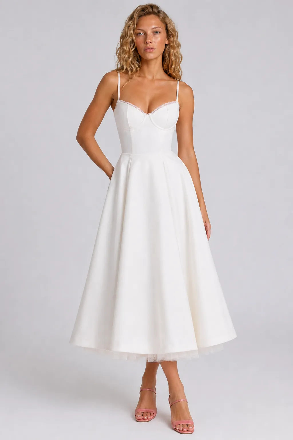 Vestido Midi Branco Élodie