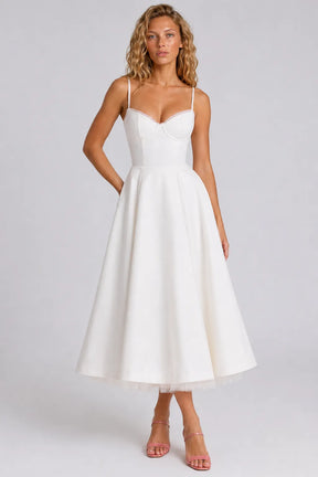 Vestido Midi Branco Élodie