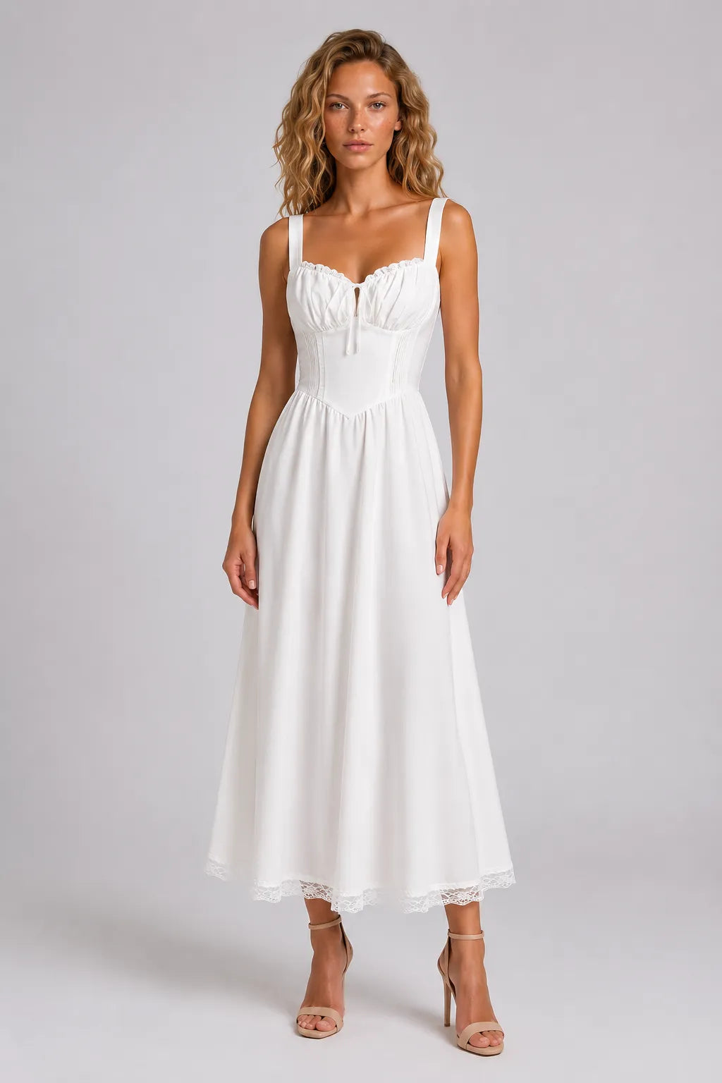 Vestido Midi Branco Margot
