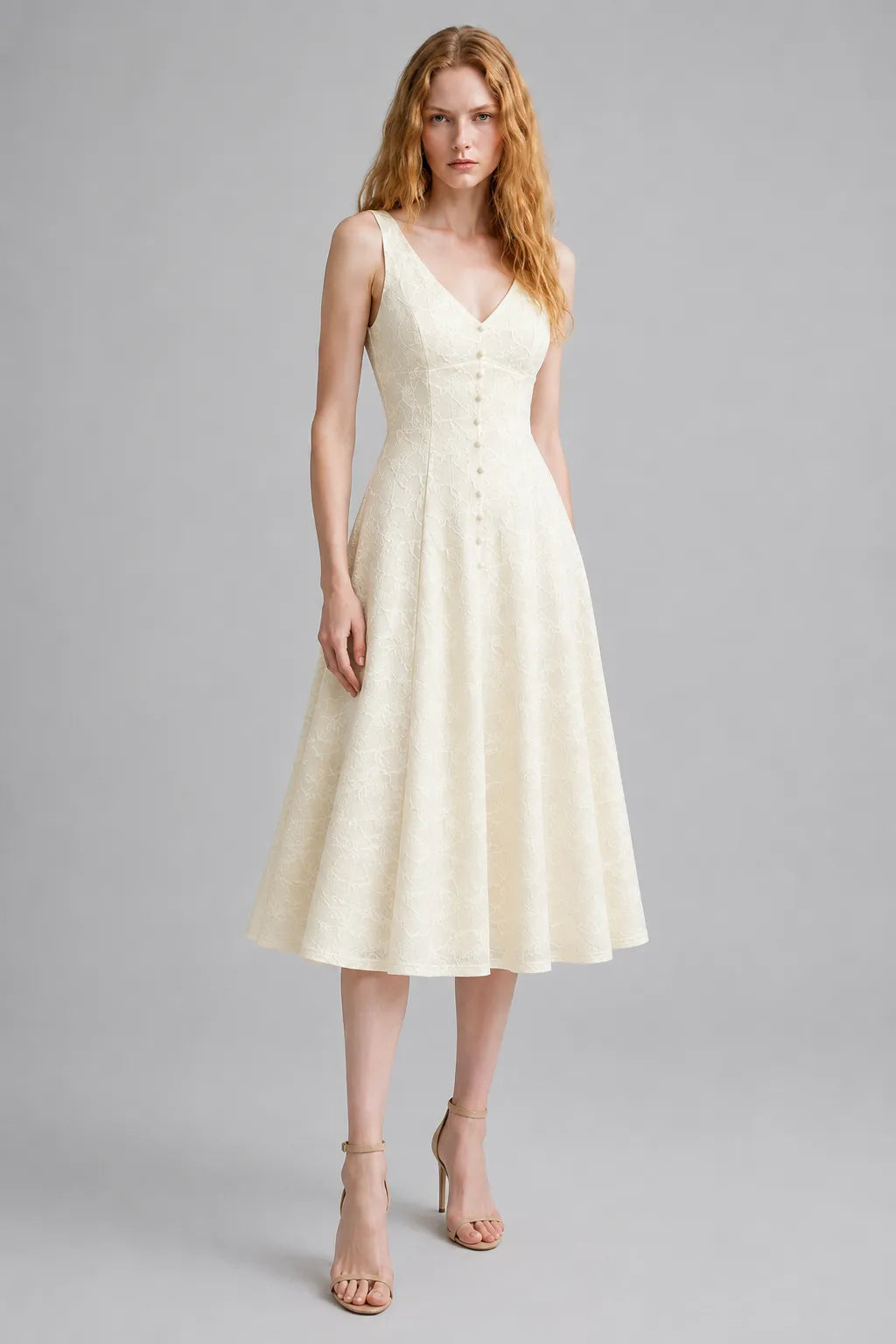 Vestido Midi Branco Oriane