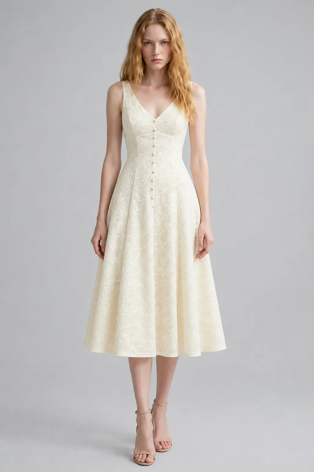 Vestido Midi Branco Oriane