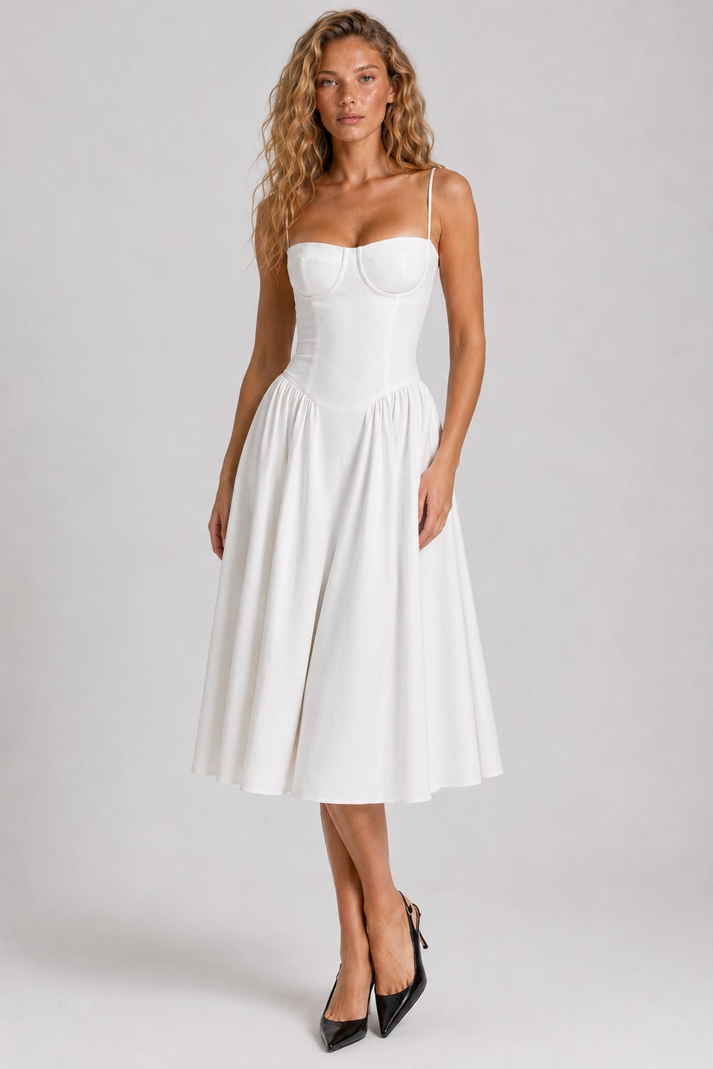 Vestido Midi Branco Samaria