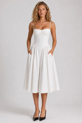 Vestido Midi Branco Samaria