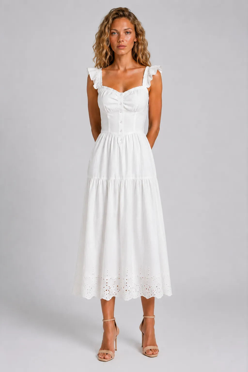 Vestido Midi Branco Victoire