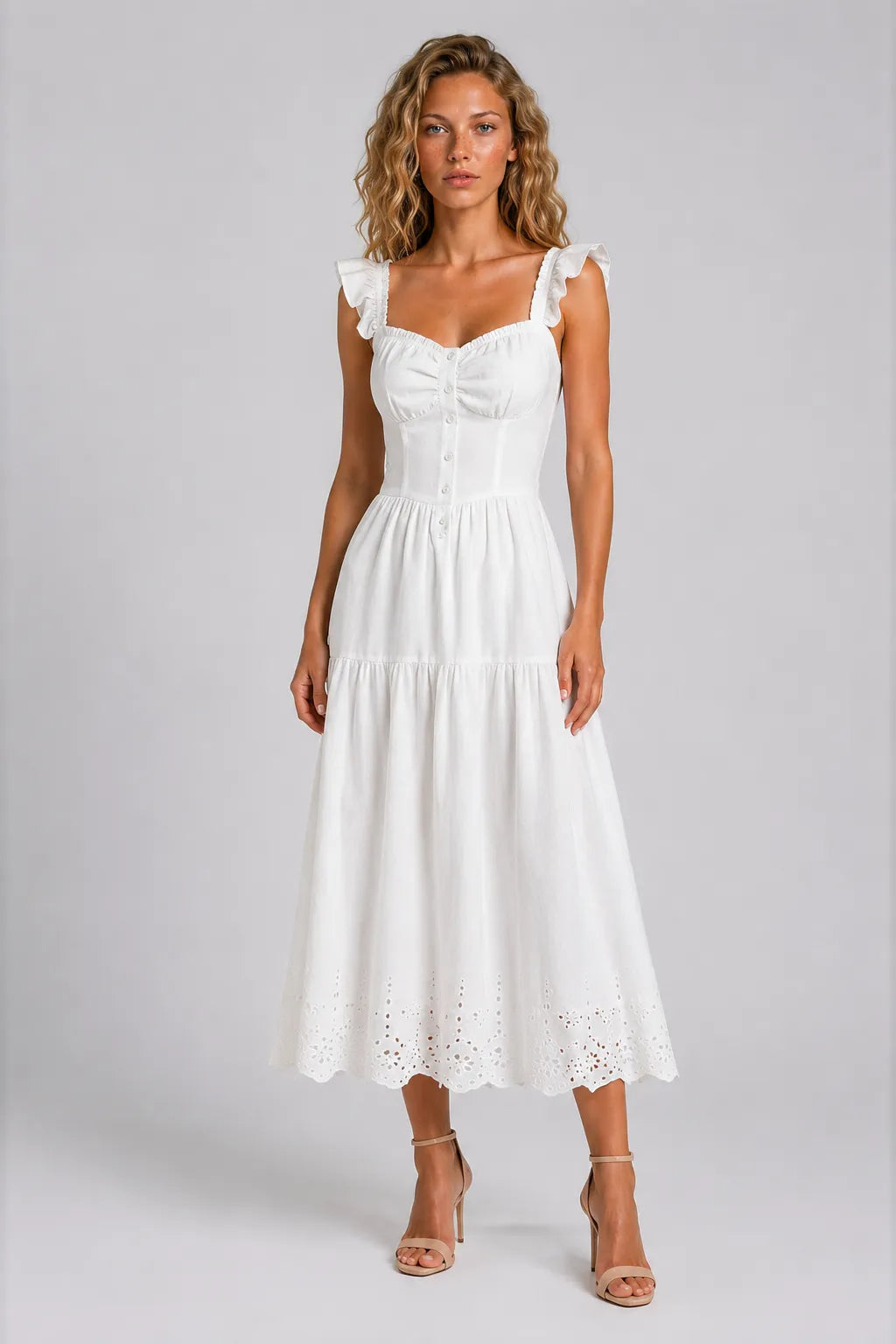 Vestido Midi Branco Victoire