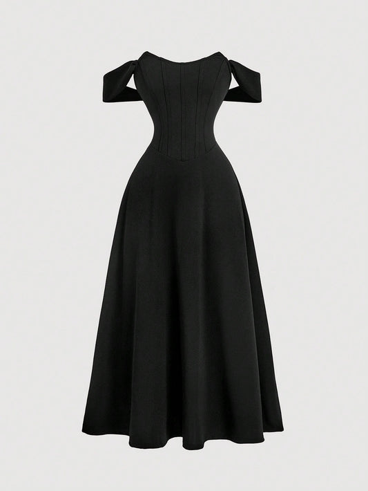 Vestido Midi Preto Celine