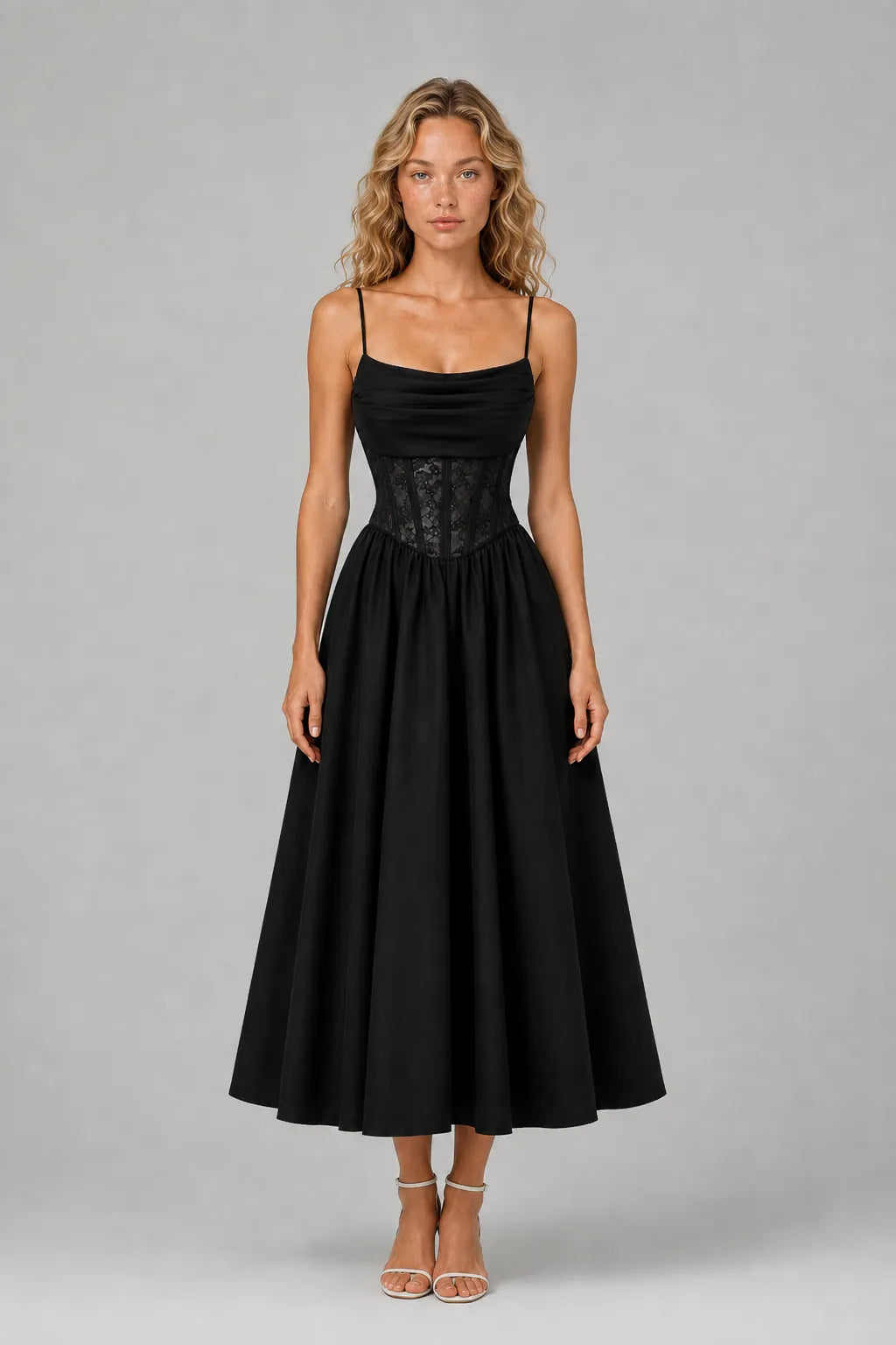 Vestido Midi Preto Evelina