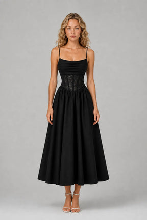 Vestido Midi Preto Evelina