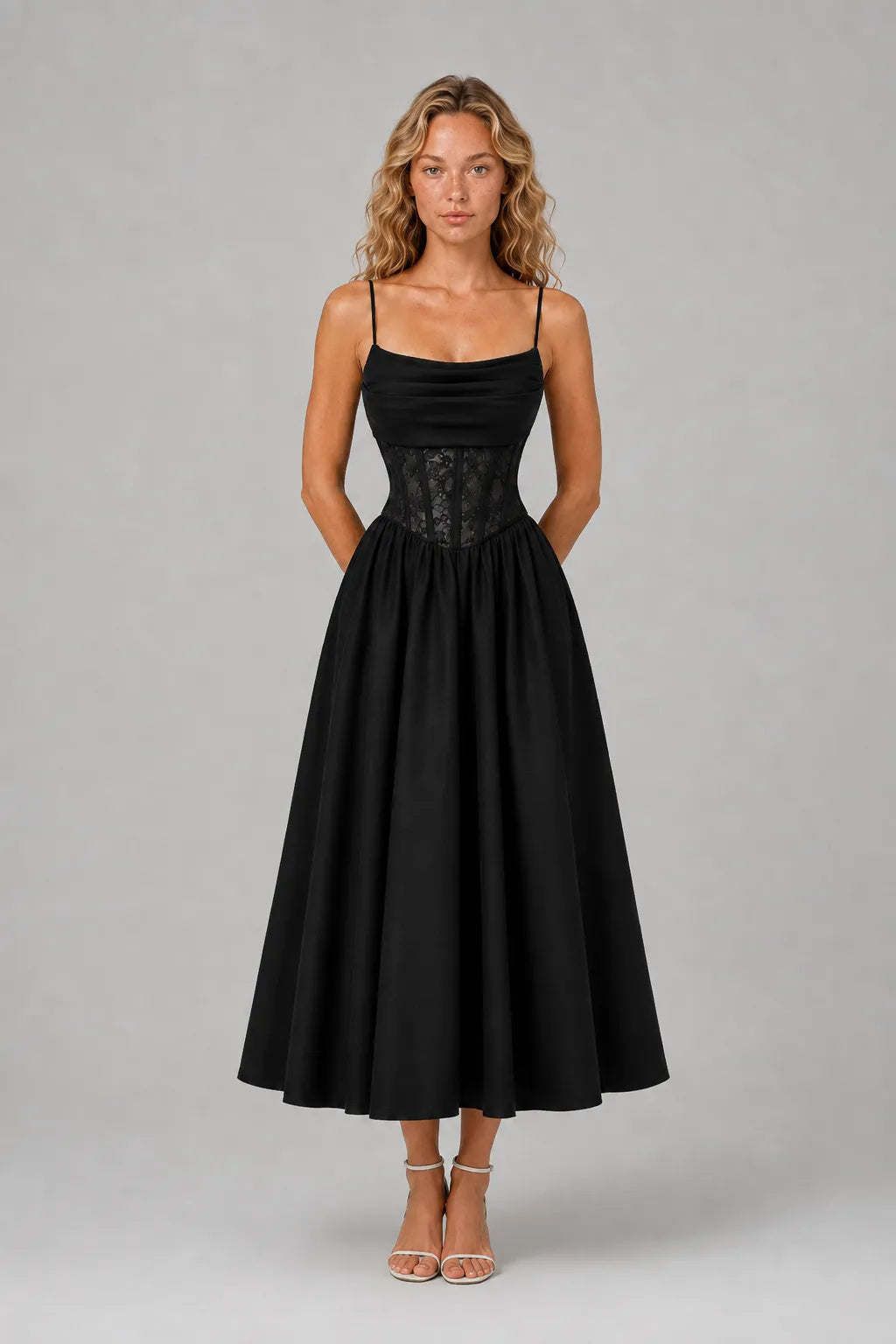 Vestido Midi Preto Evelina