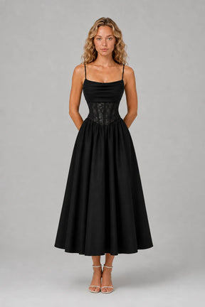 Vestido Midi Preto Evelina