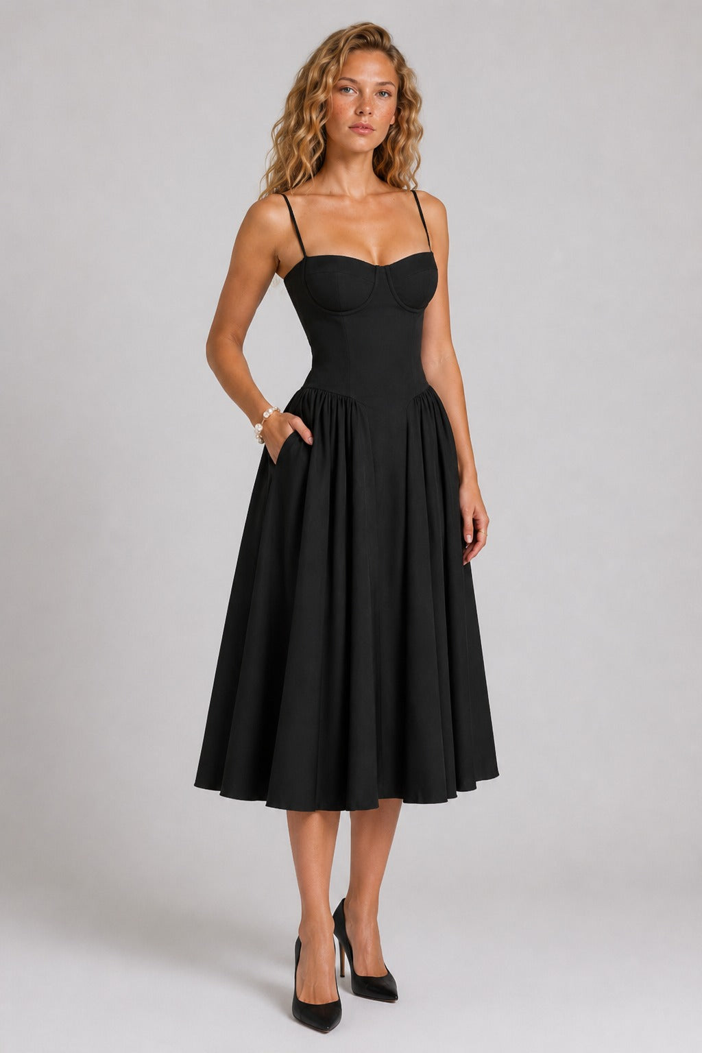 Vestido Midi Preto Samaria