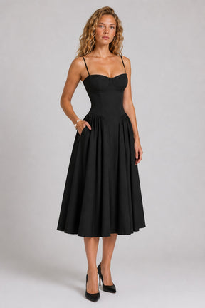 Vestido Midi Preto Samaria