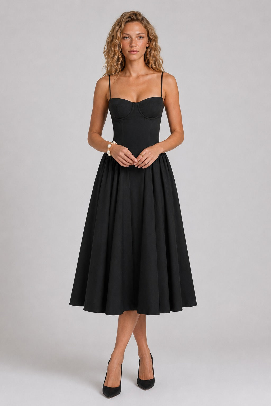 Vestido Midi Preto Samaria