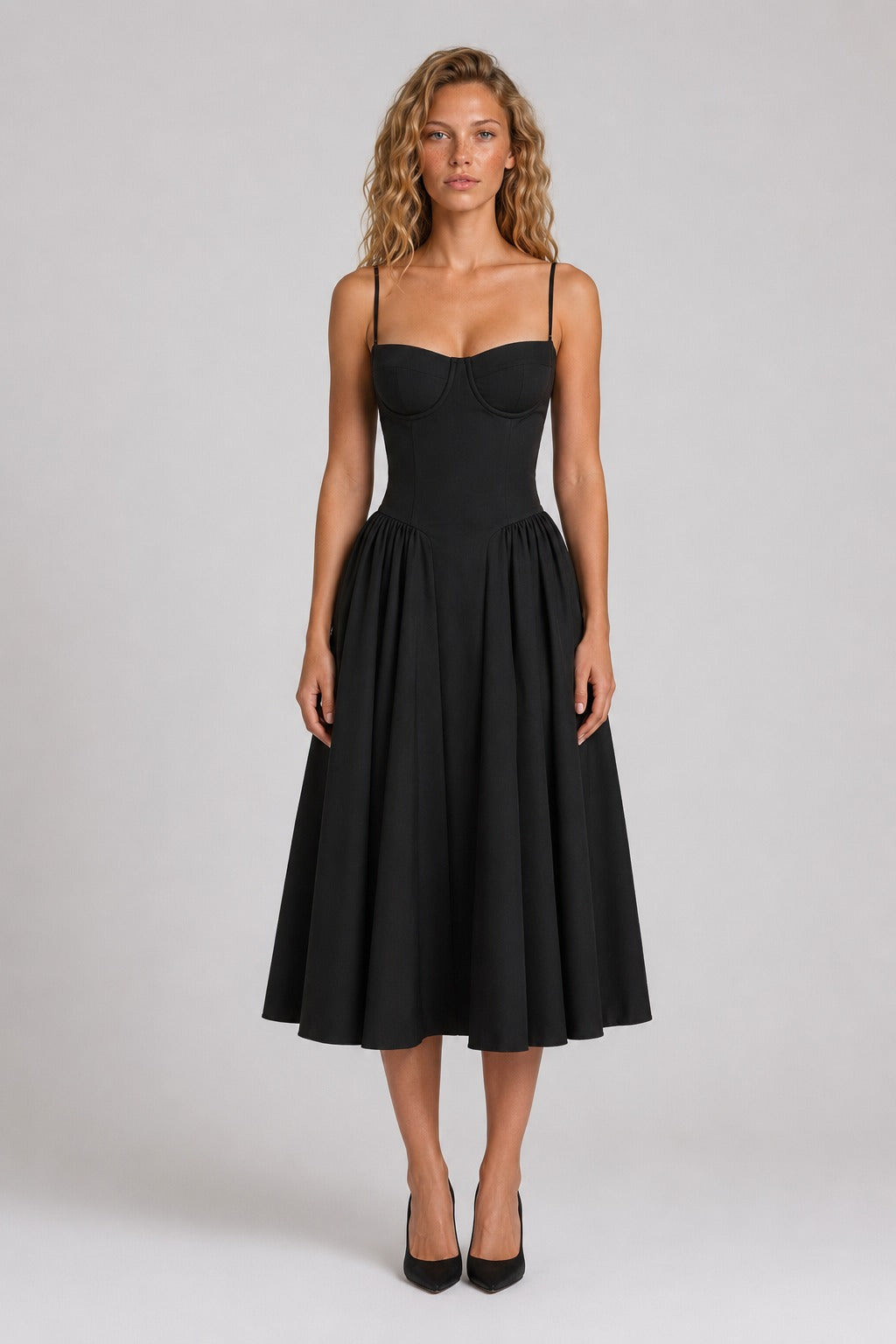 Vestido Midi Preto Samaria