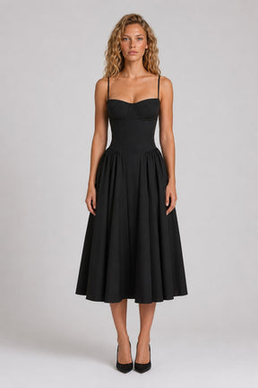 Vestido Midi Preto Samaria
