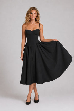 Vestido Midi Preto Samaria