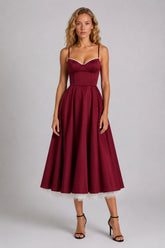 Vestido Midi Vermelho Selene