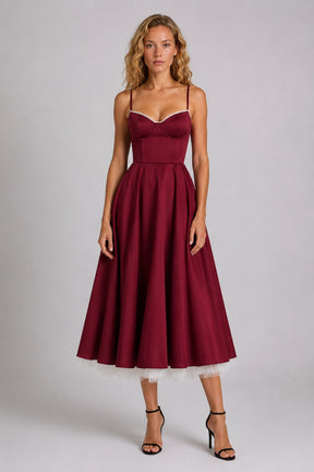 Vestido Midi Vermelho Selene