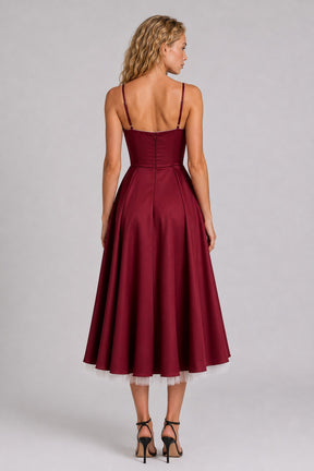 Vestido Midi Vermelho Selene
